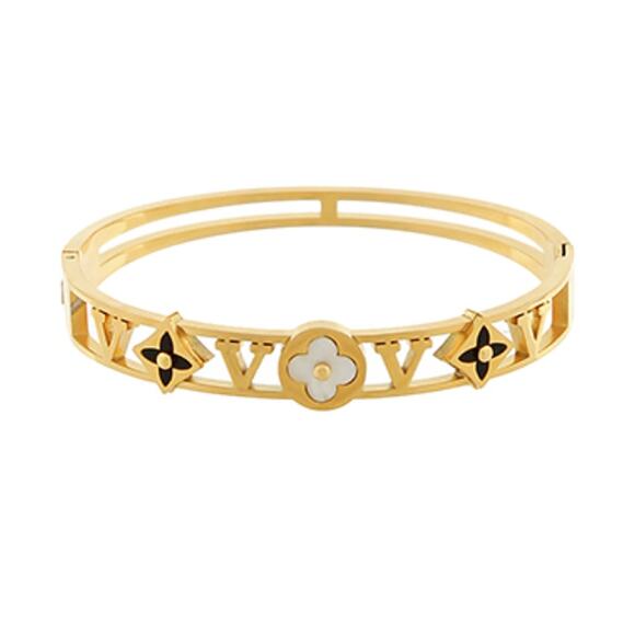 other Jewelry - V and Flower Bangle Bracelet